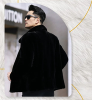 Veste en fourrure de vison véritable pour homme, manteau de luxe noir en fourrure de vison, style classique d'hiver, épais et chaud, vêtement d'extérieur en fourrure authentique