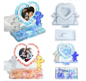 Druppel Lijm Schimmel Cupido Liefhebbers Houden Van Fotolijst Home Ornamenten Tafel Siliconen Mal Voor Diy Handgemaakt