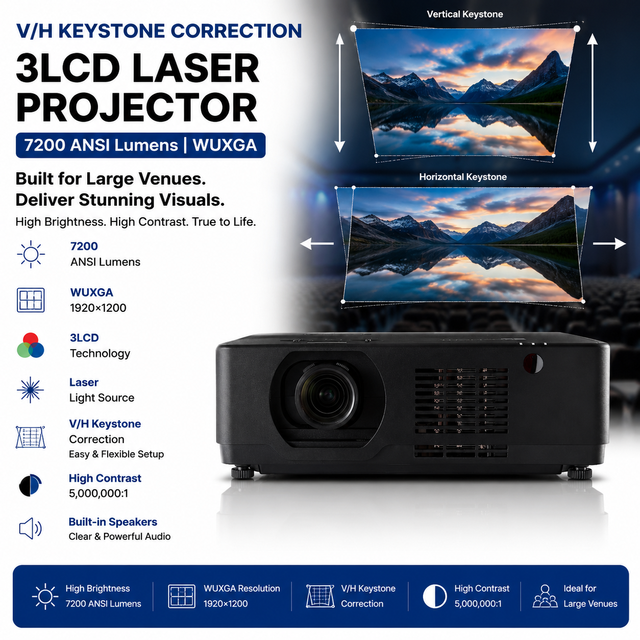 3LCD Laser Projector 7200 ANSI Lumens Wuxga Edge Blending High Brightness for Live Event Stage