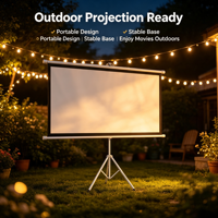 Outdoor-Projektionsleinwand 100 Zoll Tragbare Beamer-Leinwand für Heimkino Innen und Außen Unterstützt Doppelseitige Projektion