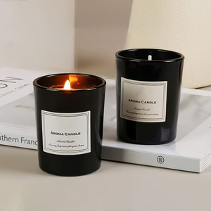 Bougies Parfumées Personnalisables <span class=keywords><strong>en</strong></span> Stock, Naturelles et Biologiques, de Luxe, Sans Fumée, <span class=keywords><strong>en</strong></span> Cire de Soja, Bocal <span class=keywords><strong>en</strong></span> <span class=keywords><strong>Verre</strong></span> Blanc ou Noir – Idéal Cadeaux de Mariage pour Invités - Product Image 2