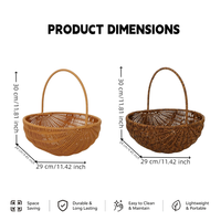 Panier à pastèque en rotin synthétique tressé à la main avec poignée, panier cadeau pour demoiselle d'honneur, pour mariage, Halloween, rangement de fruits