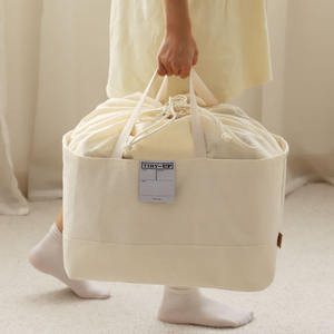 Sac de rangement en toile de coton Tiby Up, fourre-tout à cordon de grande capacité pour chambre à coucher, organisateur de vêtements, forme rectangulaire - Product Image 1
