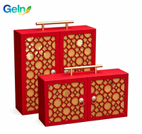 Boîte cadeau de luxe personnalisée à double porte avec poignée métallique et design ajouré, emballage haut de gamme pour les fêtes et les cadeaux
