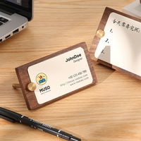 Porte-cartes en bois massif en bronze pour cartes de visite Menu Marques Stockage et affichage de table à l'école ou au bureau à domicile