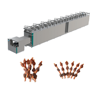 Première ligne de production entièrement automatique de bâtonnets de viande à trois couches pour animaux de compagnie, avec enrouleur de brochettes, dans l'industrie
