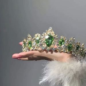 Couronne Tiara Baroque Vintage en Opale et Cristal pour Femme, Accessoire de Coiffure de Mariée, Nouveauté pour Mariage et Fête - Product Image 4