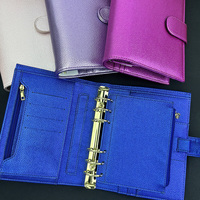 Nouvelle Offre Spéciale : Couverture de Document de Bureau en Cuir PU Brillant et Imperméable avec Logo Personnalisé, Reliure à 6 Anneaux en Cuir PU Métallisé pour Agenda à Feuillets Mobiles