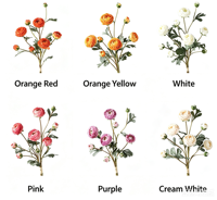 Bunga Sutra Buatan Tangan Peony Ranunculus Kelas Atas untuk Dekorasi Ruangan, Hadiah Ulang Tahun, Hari Valentine, Natal