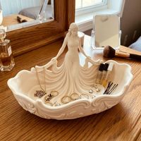 Plateau de rangement pour bijoux en résine, forme déesse élégante, ornement décoratif minimaliste pour la maison, bureau, entrée, table