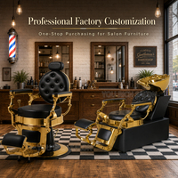 Fauteuil de Barbier de Luxe pour Salon - Fauteuil de Coiffure Inclinable en Cuir Synthétique avec Rotation à 360 Degrés et Pompe Hydraulique Robuste