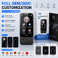 Dispositivo Traductor de IA OEM ODM, Traductor de Idiomas Inteligente de Marca Privada, Empaque con Logotipo Personalizado, Interfaz de Usuario, Traducción a 142 Idiomas