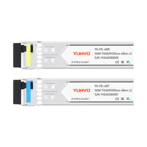 Ricetrasmettitore Ottico SFP BiDi Yunvo 100BASE-BX-U YV-FE-40T/R 1310/1550nm 40km UPC DDM Supportato per Uso in Telecomunicazioni/Data Center con Laser FB - Product Image 1