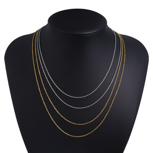 Stainless Steel O <b>Chain</b> Flat <b>Cross</b> <b>Chain</b> Gold Plated For Necklace Making Jewelry Finding Component - Product Image 2