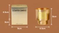 Handgefertigte Natürliche Sojawachs-Duftkerze Matt-Goldvergoldet Aromatherapie Glasgefäß Luxuriöse Heimdekoration Ostern Diwali Ramadan