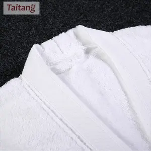 Taitang यूनिसेक्स 5 स्टार स्नान बागे सेट सफेद मिस्र के कपास तौलिया स्नान बागे