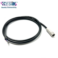 Kabel Konektor Sirkular M8 3 Pin Female, Pigtail Lurus, Kabel Terpasang, Satu Ujung, 3m dengan Kabel Tambahan untuk Sensor