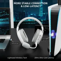 Auriculares Inalámbricos para Juegos ATTACK SHARK L80PRO, Dinámicos, con Micrófono Dual, Batería de 300 mAh, 3 Modos (2.4G/Cableado), BT 5.1, para Viajes