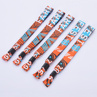 Promocional personalizado pulsera tejida bordado hecho a mano pulseras de tela de
