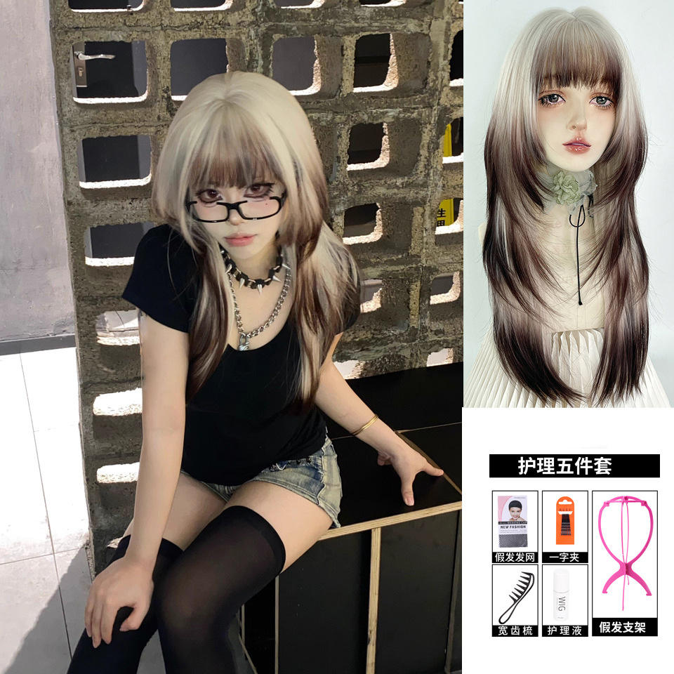 70 ซม. [สีน้ำตาลไล่ระดับสีแพลตตินัม] พร้อมชุดดูแลฟรี