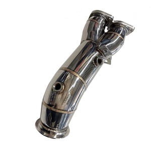 Tubería de Escape Individual Turbo de Acero Inoxidable T-304 Pulido con Salida en Y de Doble Espiral y Banda en V para <span class=keywords><strong>BMW</strong></span> <span class=keywords><strong>135i</strong></span> 335i N55B30 E82 E92 11-12 - Product Image 2