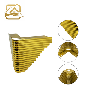 Wholesale Furniture <b>Leg</b> Factory Suppliers Luxury 15cm Golden Golden Decorative Metal Triangle <b>Sofa</b> <b>Leg</b> For Hotel Cabinet Bed - Product Image 2