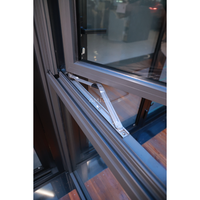Fenêtres à battants en aluminium avec double vitrage trempé, conformes aux normes australiennes, avec moustiquaires, adaptées pour la cuisine et la chambre à coucher