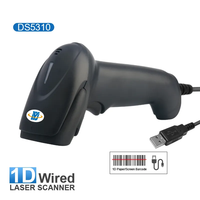 Escáner de código de barras láser de mano barato DYscan Lector de escaneo de código de barras y QR con cable de alto rendimiento en stock DS5310