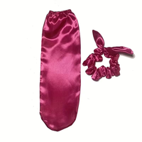 Bonnet de nuit personnalisé pour cheveux longs, bonnet de sommeil en satin réglable et extensible pour adulte, bonnet de voyage avec nœud pour cheveux et chouchous