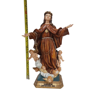 Nhà thờ trang trí Nhựa <span class=keywords><strong>S</strong></span>. rosalla bức tượng MADONNA với childrenes điêu khắc - Product Image 5