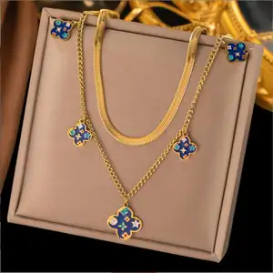 Collane in acciaio inossidabile snake Heart Snake bone chain 18k Chain Trend collana di fiori fini per gioielli da donna