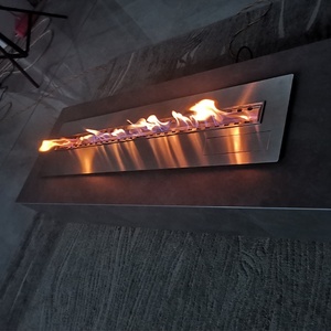 Modern Designer Electric Fireplace Insert Steel Vented Bio Ethanol Burner with Remote Control Smart <strong>Indoor</strong> <strong>Fire</strong> for Villas - Product Image 2