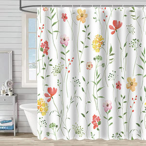 Farmhous Purple Truck Acuarela Flor Hojas Mariposa Tela impermeable Impresión Cortina <span class=keywords><strong>de</strong></span> ducha para <span class=keywords><strong>Baño</strong></span> - Product Image 3