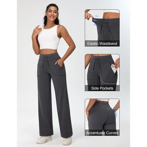 FOXA Pantalon de yoga pour femme, coupe large, taille haute, avec poches, respirant, pour le travail et les occasions décontractées - Product Image 5