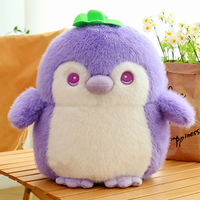 Poupée mignon en peluche pingouin en forme de pêche oreiller de corps endormi jouet en tissu sur le thème de la fraise anniversaire parfait pour les filles jouet en peluche