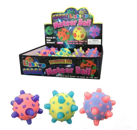 2022 TPR पहेली उछालभरी गेंद खिलौने बच्चों के उपहार थोक Fidgeting बहु-रंग लाइट अप कस्टम एलईडी चमकदार उल्का शेख़ी गेंदों