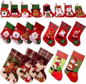 Christmas hanging socks candy kids gift toy bags stockings gloves Christmas tree pendant home room decor for Xmas party supplies