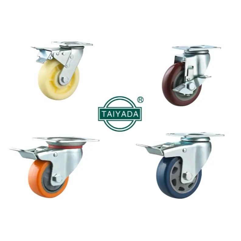 wholesale PU/TPR/RUBBER/NYLON industrial castor truckle swivel rigid type medium duty caster wheel