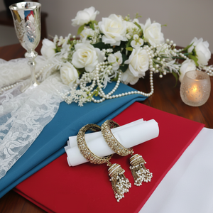 Designer Austrian Stone & Pearl <b>Bangles</b> <b>Set</b> 2.6" Elegant Statement Jewelry Premium Wedding Accessories - Product Image 3