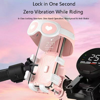 Soporte para Teléfono de Motocicleta con Diseño de Oso Animado, Visera Solar, Bloqueo Automático con un Toque, Antivibración, Soporte Universal para Smartphone de Ciclismo