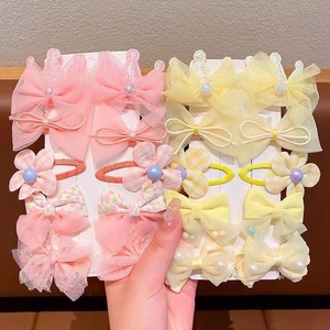 Juego de pinzas para el cabello con lazo y corona de hadas, pasadores de princesa dulces para niñas pequeñas, accesorios para el cabello para niños - Product Image 1