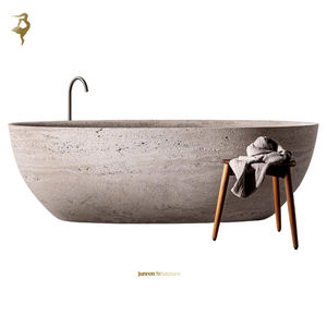 עיצוב חדש יוקרה למבוגרים מזור מגולף יד מגולף טבעי אבן גרניט מקלחת אמבטיה טרוורטין - Product Image 3