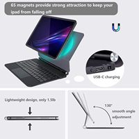 Clavier rétroéclairé RGB avec pavé tactile magnétique ultra-fin Magic Control pour iPad Pro 13 pouces (M5/M4, 2025/2024)