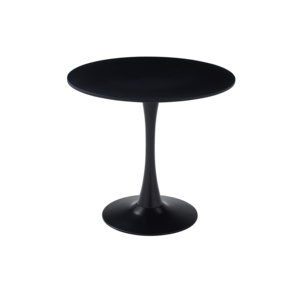 Modern Round Dining <b>Table</b> Black MDF Top Iron Matte Base Mid Century Design - Product Image 6