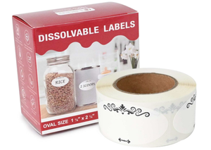 Oval Water-Soluble Dissolvable <b>Labels</b> BPA-Free No Residue Food Safe Storage <b>Labels</b> for Freezer & Microwave - Product Image 6