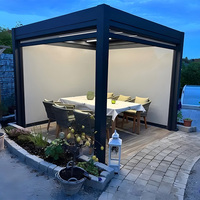 Pabellón Moderno de Aluminio Maplemiles al por Mayor con Estructura de Aluminio y Techo de Policarbonato para Terraza Exterior, Cafetería, Restaurante, Hotel