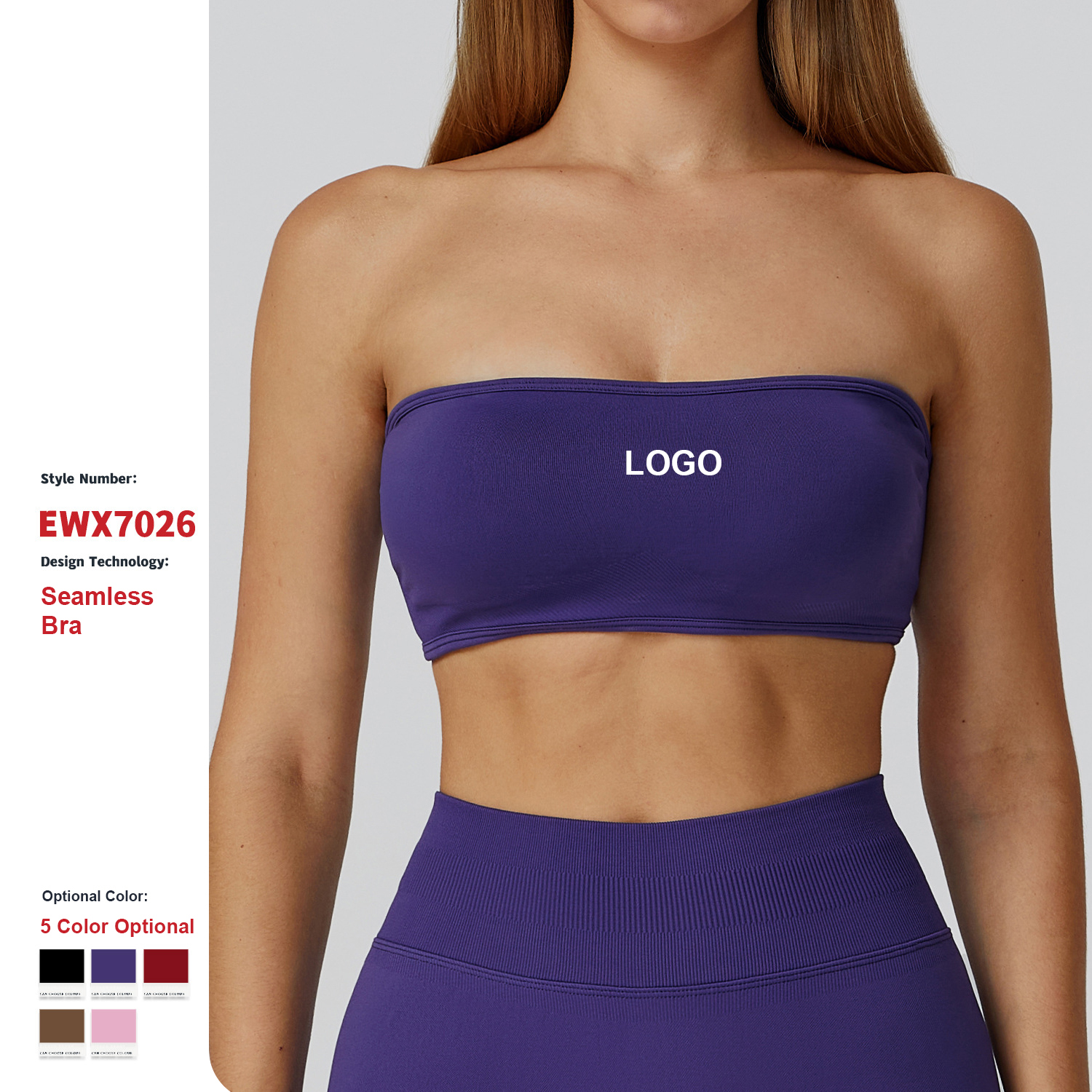 Custom High Quality Seamless Sports Top One Piece Bandeau Yoga Vest Women Quick-Drying Breathable Running Fitness Sports Bras