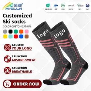 Chaussettes <span class=keywords><strong>de</strong></span> snowboard personnalisées avec protection rembourrée pour les tibias, talon et orteils renforcés, doublure polaire extra chaude pour bottes <span class=keywords><strong>de</strong></span> ski OEM ODM - Product Image 1