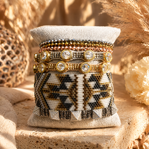 Set di Gioielli di Lusso Fatti a Mano <span class=keywords><strong>con</strong></span> Bracciali a Strati Placcati in Oro 18K, Design Geometrico a Diamante, Bracciali <span class=keywords><strong>con</strong></span> <span class=keywords><strong>Perline</strong></span> alla Moda per Donne - Product Image 2