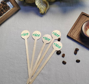 Bâtonnets à café jetables en bois, grande tête, en bouleau, pour cocktails, boissons de Noël, 100 pièces, simplicité moderne - Product Image 5